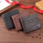 Men's wallet men's short money wallet men's youth simple fashion multi-card space plain horizontal paragraph leather wallet