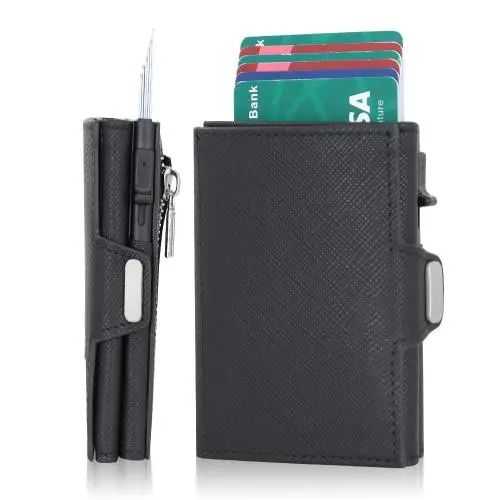 New Arrival Metal Aluminum Automatic Pop Up Rfid Blocking Thin Minimalist Smart Wallets For Men