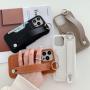Luxury Leather Mobile Phone Back Cover Cases With Atm Credit Card Holder Slot Pocket Hand Finger Strap For Iphone 13 14 Pro Max