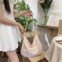 ZWY093 New Striped Flower Cotton Shoulder Bag Wholesale Fashion Girls Crossbody Bag Travel Work Picnic Vacation Shoulder Bag