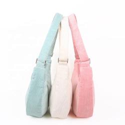 CHANGRONG Custom ladies Causal Sport Camping Corduroy Sling Crossbody Bag