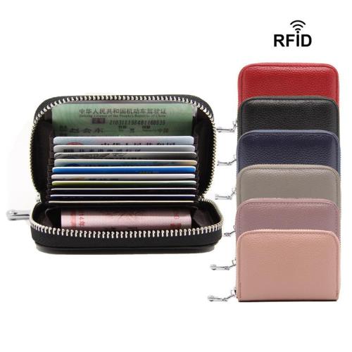 Cartera Cheap Genuine Leather Anti-Theft Protection Rfid Blocking Credit Card Holder Wallet With Zipper Purse Wallet Vintage