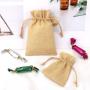 Eco-friendly Natural Jute Burlap Hessian Drawstring Pouch Hig Quality Candy Wedding Favor Gift Linen Jute Bag