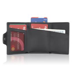 Wholesale Rfid Aluminum Card Holder Wallet Leather Aluminum Card Holder Metal Wallet