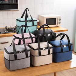 Gelory Hot Sales Large Capacity Square Thermal Insulated Lunch Bento Box Bag Aluminum Foil Thickened Waterproof Lunch Box Bag