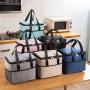 Gelory Hot Sales Large Capacity Square Thermal Insulated Lunch Bento Box Bag Aluminum Foil Thickened Waterproof Lunch Box Bag