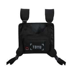 China Factory Custom Nylon Men Chest Bags Front Pocket Fashion Men Chest Rig Bag with Reflective Back