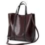 Leisure Fashion Designer Large Capacity Vintage Oil Wax Genuine Leather Ladies Shoulder Tote Bag Women Purses And Handbags