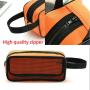 Fashion Orange Mesh Cosmetic Bag Portable Toiletries Handbag Cosmetic Storage Bag