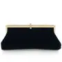 Retro Black Elegant Velvet Lady Handbag Dress Banquet Evening Clutch Bag Rhinestone Shiny Portable Women's Purses sac tendance