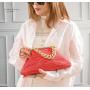 2022 Trendy Lady Designer Clutch  Bag Big Kiss-lock PU Leather Lattice Purse  Women Luxury Hasp Satchel  with Golden Chain