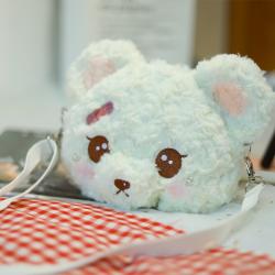 Plush shoulder bag plush small coin purse cosmetic bag popular bag, bears mesengers