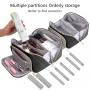 Customized Portable Travel Makeup Case Large Leather Cosmetic Bag with Strap Flat Lay Opening Waterproof Anti-Dust for Women