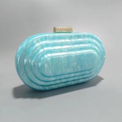 Summer trend acrylic shoulder chain shoulder bag woman wholesale crossbody bag chain ladies clutch bag blue handbags