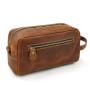 High quality Leather toiletry bag customized with logo genuine leather men's cosmetic bag