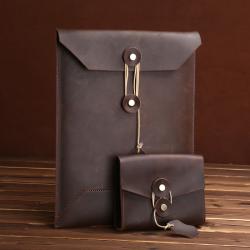 Factory Direct Leather Notebook Sleeve Ultra Slim Leather Sleeve Laptop Case Pouch