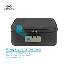 Custom Fingerprint Tobacco Carrying Case Smell Proof Bag Case Box With Lock And Key Smell Proof Bags For Travel