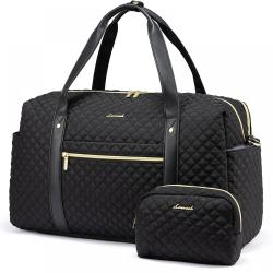 Fashion Quilted 2pcs Waterproof Gym Fitness Travel Duffel Bag Luggage Bag with Laptop Compartment Weekender Overnight Duffle Bag