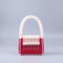 Custom New Large Capacity Acrylic Pearl Handbags for Women Fashion Retro Texture Handwoven Beaded Women's Shoulder Bag