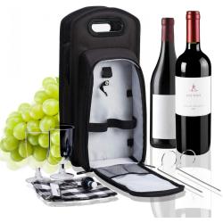 Insulated Wine Travel Bag with Handle Great Gift for Wine Lover Padded Protection Wine Cooler Bag for Picnic