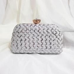 Popular sequins purse bridal purse party wedding bag fold gold glitter fabric evening clutch bags for woman pochette femme