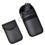 Custom Carbon Fiber PU Fabric RFID Signal Blocking Leather Car Key Pouch for Cell Phone