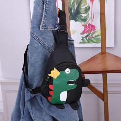 Korean Fashion Anti-Lost Backpack for Kids Cute Cartoon Small Dinosaur Schoolbag Single Strap Portable Chain Decoration Students