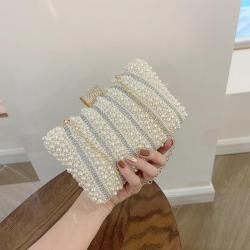 2024 New Pearl Rhinestone Flash Handbag Banquet Party Wedding Women Evening Bag Elegant Fashion Lady Purse Bags