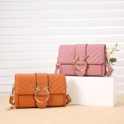 2022 New Fashion Trend Women's Bag Leisure High Texture Pu Deer Lingge Small Square Bag Solid Color Single Shoulder Messenger Ba