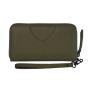Luxury genuine cowhide leather long purse custom logo woman wallet with wristband rfid protection