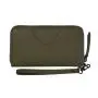 Luxury genuine cowhide leather long purse custom logo woman wallet with wristband rfid protection