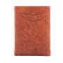 Minimalist trifold wallet rfid blocking oil wax top grain leather wallet for men with custom hot stamp logo for free