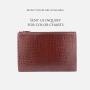 Custom Luxury Casual Unisex Designer Branded Genuine Crocodile Skin Leather Envelope Clutch Pochette Bag With Wristlet For Men