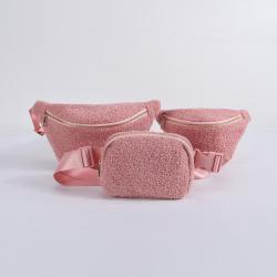 Keymay Eco Friendly Custom Logo Small Teddy Fleece Sherpa Plush Shopper Sling Waist Bumbag Fanny Pack Women Men Crossbody Bag