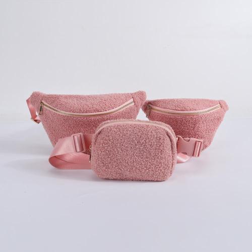 Keymay Eco Friendly Custom Logo Small Teddy Fleece Sherpa Plush Shopper Sling Waist Bumbag Fanny Pack Women Men Crossbody Bag