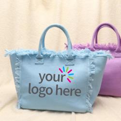 Keymay Hot Sale Bridesmaid Gift High Quality Custom Color Custom Logo Fashion Woman Handbag Beach Bag Large Canvas Tote Bagbag
