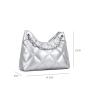 2024 Quilted Tote Bag for Women Metallic Patent PU Leather Chain Underarm Purse Luxury Designer Trending Ladies Shoulder Bags