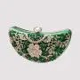 Metal Flower Diamond Handbags Green Bling Dress Bags Women Luxury Rhinestone Evening Bag For Party