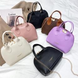 2024 Hot Selling Women's Handbag Fashion Shell Bags with Single Chain Strap PU Leather Shoulder Bag for Women Zipper Closure