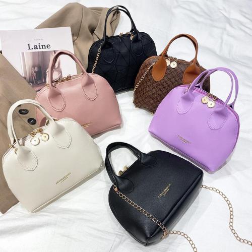 2024 Hot Selling Women's Handbag Fashion Shell Bags with Single Chain Strap PU Leather Shoulder Bag for Women Zipper Closure