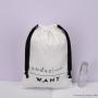 Custom Logo Printing Recycled Brush Canvas Dust Bag For Packaging Handbag Luxury Drawstring Canvas Shopping  Dust Pouch