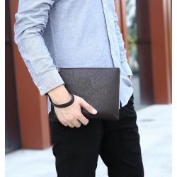 ZR362 New Business Leisure Men's HandBag Retro Style Soft PU Leather Mobile Case Wallet Litchi Pattern Phone Handbag