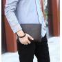 ZR362 New Business Leisure Men's HandBag Retro Style Soft PU Leather Mobile Case Wallet Litchi Pattern Phone Handbag