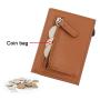 Customized Logo Magnetic Wallet Pu Leather Credit Card Holder Transparent Window Pop up Card Holder With Zipper Coin Pocket