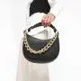 Fashion Metal Chains Shoulder Hobo Bags Half Moon Shape Style Metal Shoulder Sling Bag Ladies Shoulder Bag