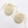 Reusable Organic Cotton Mesh Produce Bags For Soap Packaging Drawstring Natural Mesh Soap Saver Pouch
