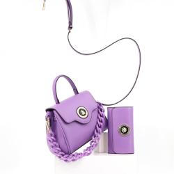 Ladysky 2024 new good quality ladies handbag sets women bags acrylic chain hand bags color hardware luxury bag supplier 23 cm