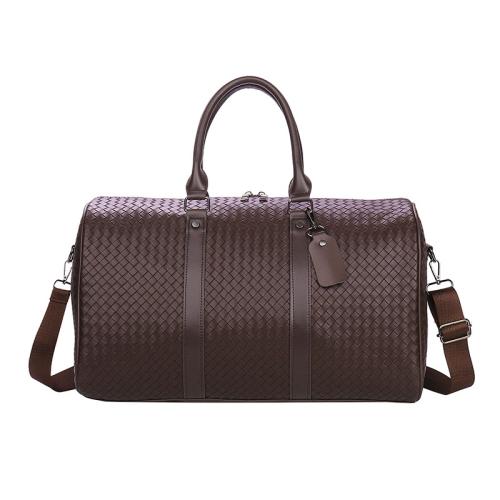 2021 Multifunctional woven pu braided leather satchels men waterproof large duffle bag travel hand bag sac de voyage