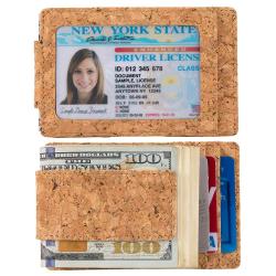 RFID Blocking magnetic cork credit card holder eco-friendly cork money clip card holder