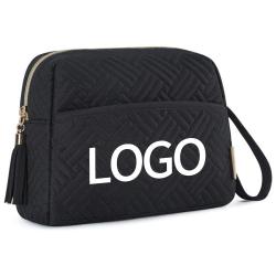 OEM ODM Professional Quilted Cosmetic Pouch Luxury Makeup Bag Elegant Roomy Travel Toiletry Cosmetic Bags with Handle
